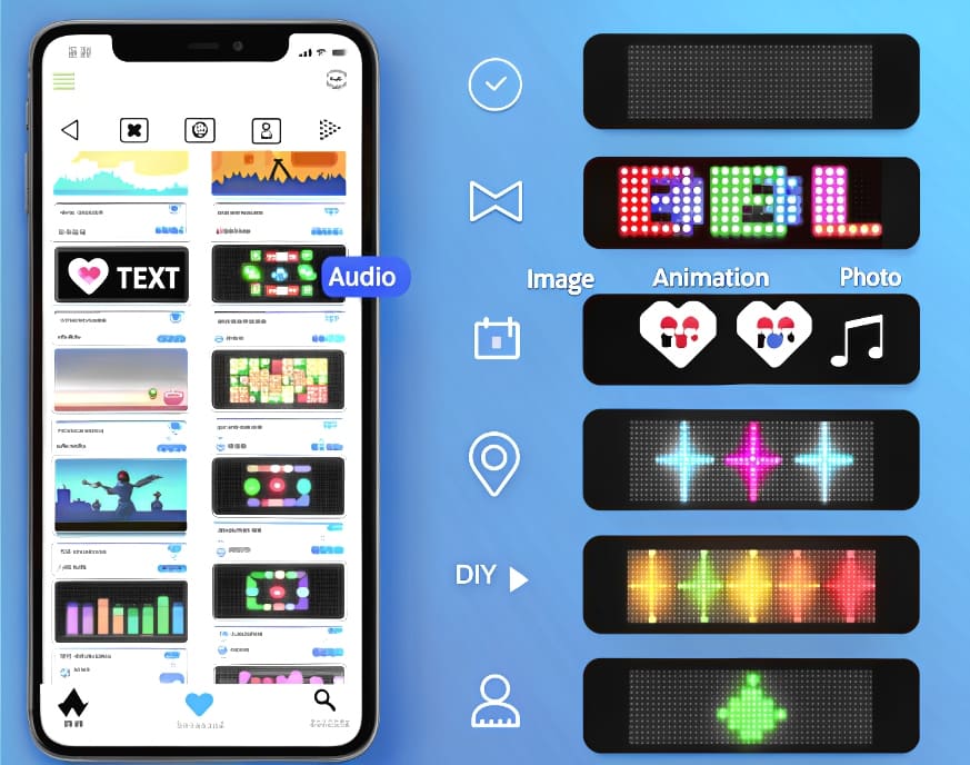 Premium mobile app interface for LED control